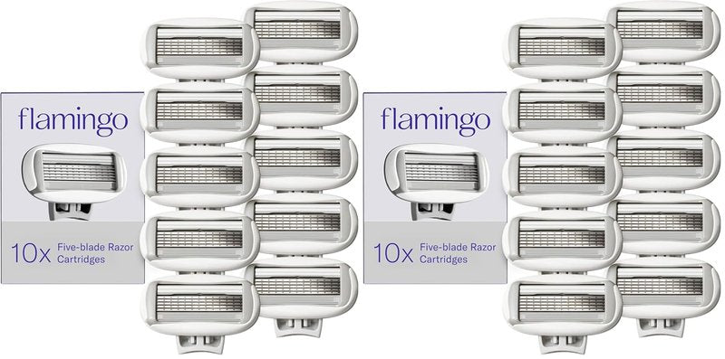 Flamingo Women's Razor Blade Refill Cartridges - 5-Blade Shaving Razors, 10 Count (Pack of 2)