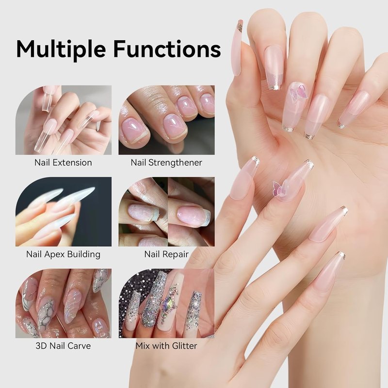 Makartt Clear Gel Builder - Strong Self-Levelling Nail Extension for Broken Nails Repair | 1.06 oz