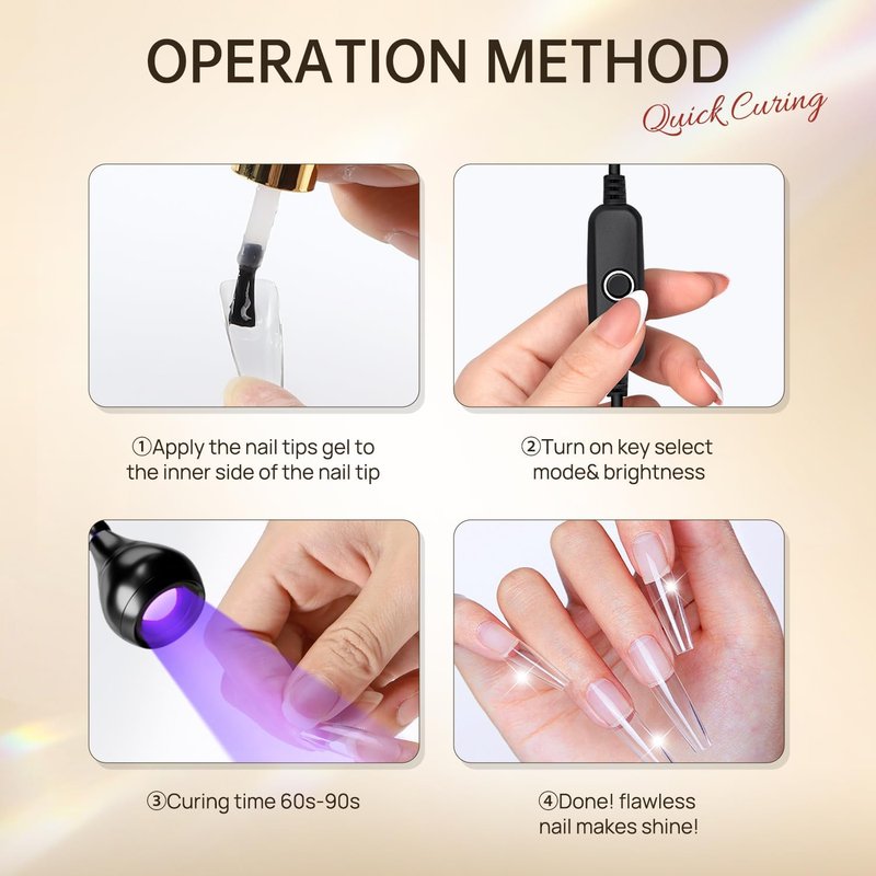 AORAEM LED Nail Lamp - Adjustable Gooseneck Manicure Light for Gel Nail Curing | Black