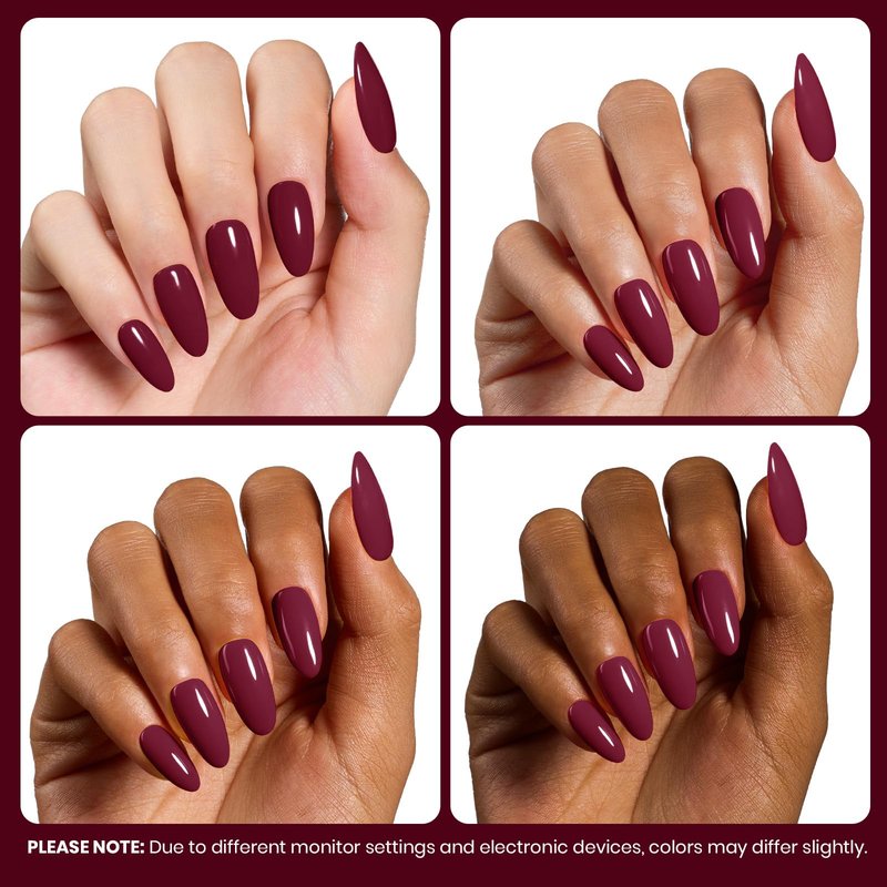 Beetles Dark Red Gel Nail Polish – 15ML Oxblood Red Burgundy Gel Polish Soak Off UV LED Needed Maroon Wine Color Nail Art Summer 4th of July Nails Manicure Salon DIY Design at Home Gifts for Woman