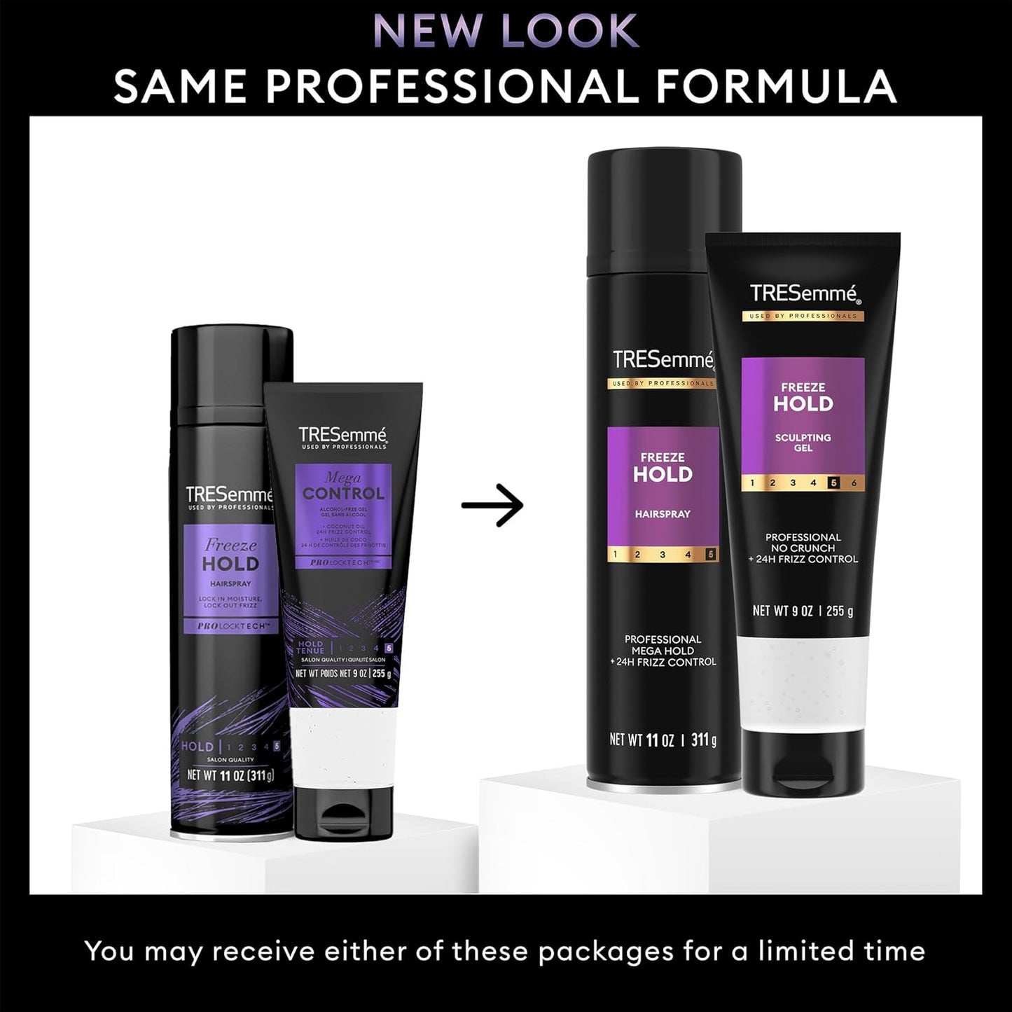TRESemme Freeze Hold Hairspray + Sculpting Hair Gel, Alcohol-Free – Anti-Humidity, 24H Frizz Control