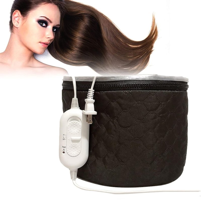 Electric Hair Care Cap - Nourishing Thermal Heat Hat for Home Spa | 3 Temperature Modes - Black