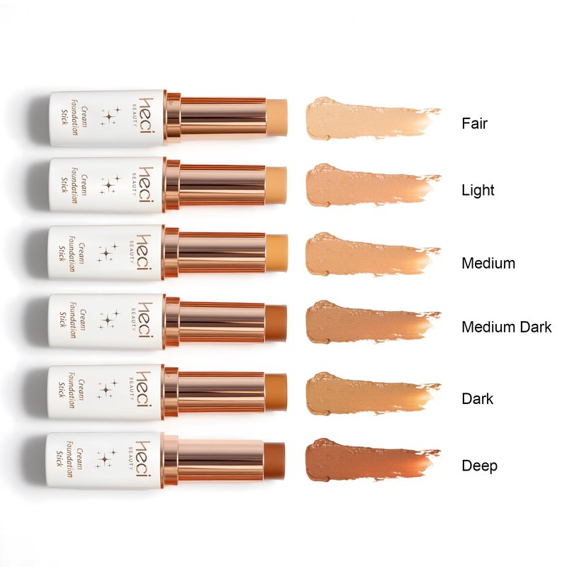 HECI BEAUTY Tinted Foundation Stick, Balm to Cream Foundation with Light to Medium Coverage, Infused with Hydrating Ingredients - Fair 01, 0.25 oz