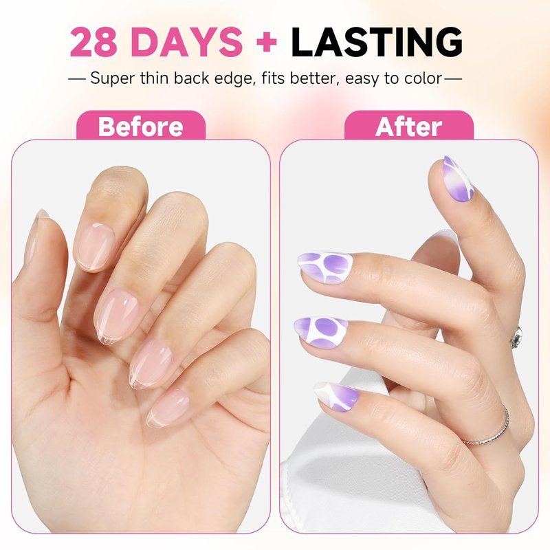 Extra Short Almond Nail Tips - 312pcs Pre-Shaped Half Matte Gel Nails | DIY Home Salon, 12 Sizes Available