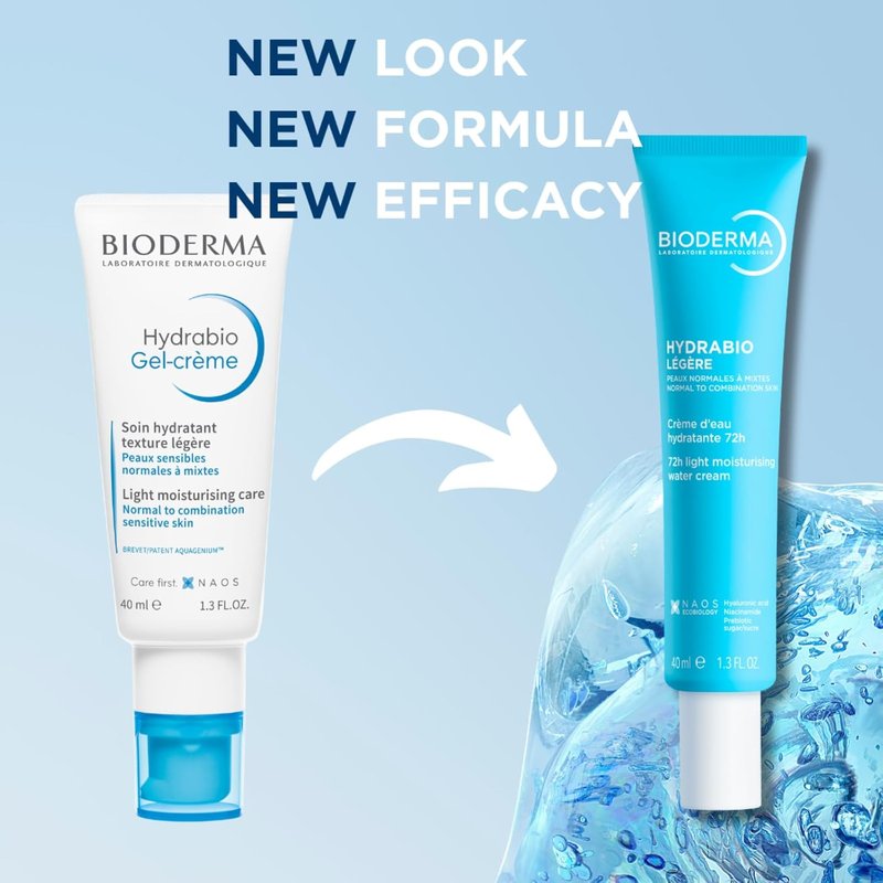 Bioderma Hydrabio Face Cream - Lightweight Gel Moisturizer for Normal to Combination Skin | 1.33 Fl Oz