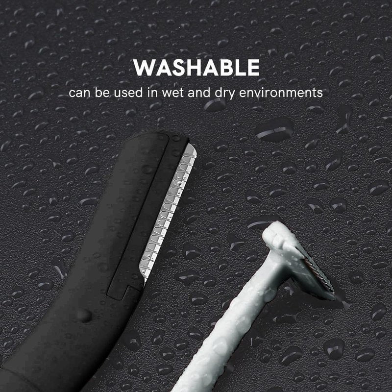 Eyebrow Razors | Dermaplane Set with Japanese Blades - Exfoliating Tools for Fine Hair, Black