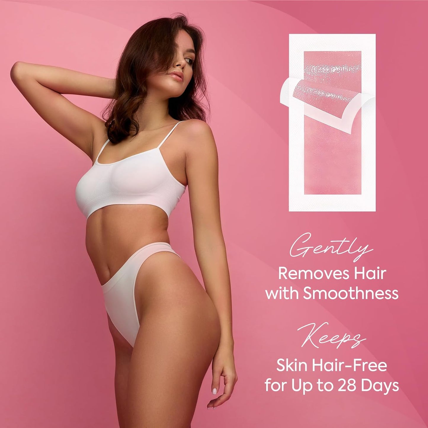 Wax Strips for Hair Removal - 60 Count Body & Facial Waxing Strips | Smooth Skin for Arms, Legs, Underarms