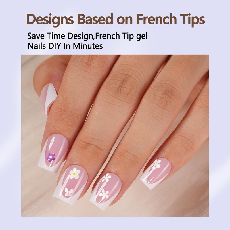 Deep French Gel Nail Tips - 150 Pcs Short Square Pink Press-On Nails | Pre-Filed for Easy Application, 15 Sizes