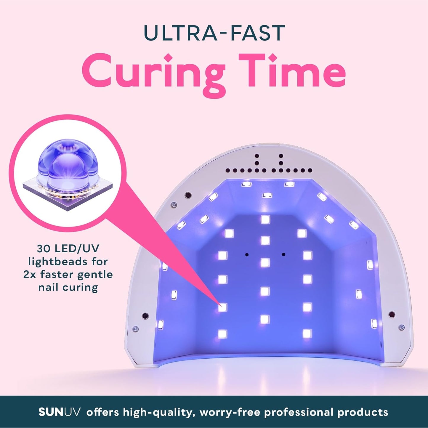 SUNUV UV LED Nail Lamp - Professional Gel Nail Dryer with 3 Timers | Stylish White Design