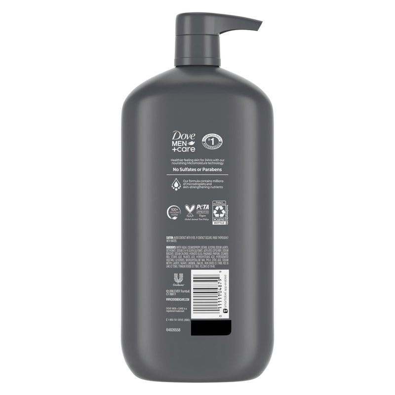 DOVE MEN + CARE Body and Face Wash Exfoliating Deep Clean for Men, with 24-Hour Nourishing Micromoisture Technology Body Wash, 30 oz