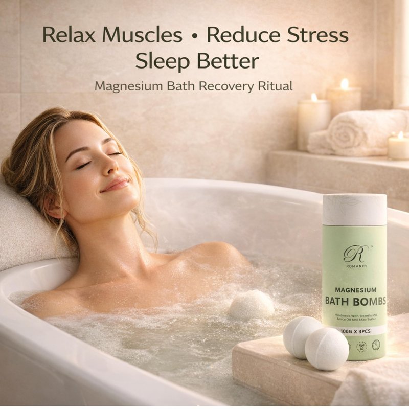 Magnesium Bath Bombs Gift Set – XL Epsom Salt Bath Bombs for Muscle Recovery, Stress Relief & Post-Workout Relaxation with Lavender & Arnica Spa Gift for Women & Men for Sore Muscles