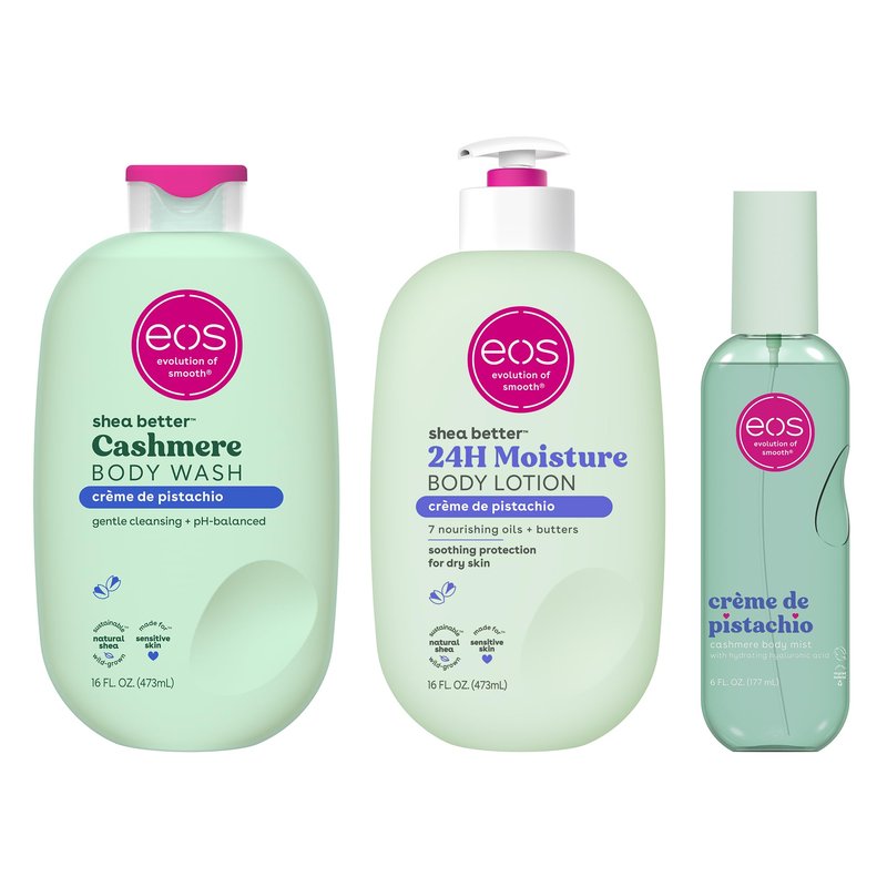 eos Crème de Pistachio Scent Layering Bundle - Body Wash, Body Mist, Body Lotion