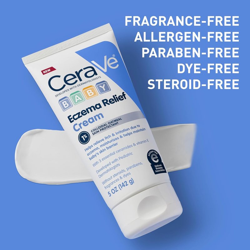 CeraVe Baby Eczema Relief Cream - Soothes Itchy Skin with 1% Colloidal Oatmeal & Vitamin E | Fragrance-Free, 5oz