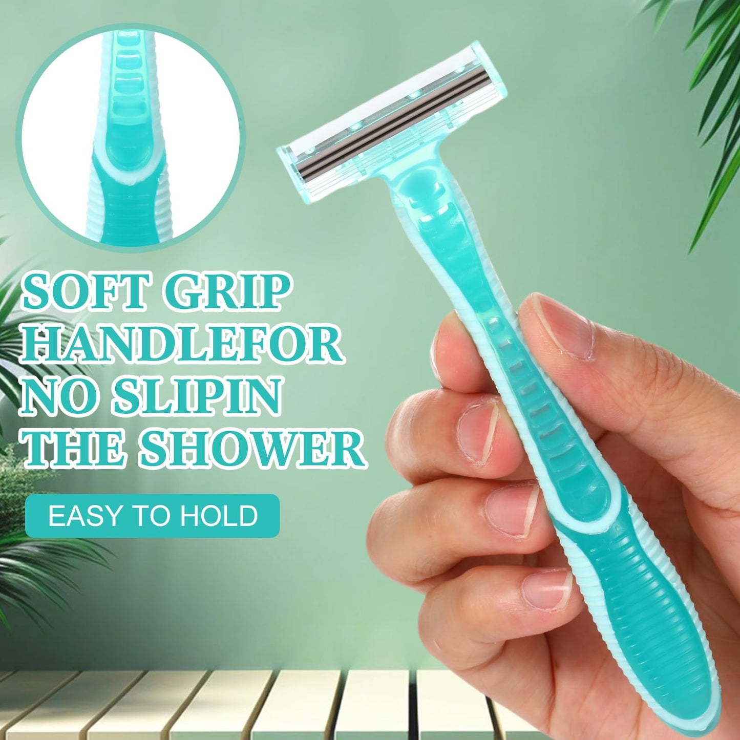 Leriton 36 Count Women's Disposable Razors Bulk 3 Blade Razors For Women Shaver For Women Sensitive Skin Comfortable Shave For Bathing Hotel Travel
