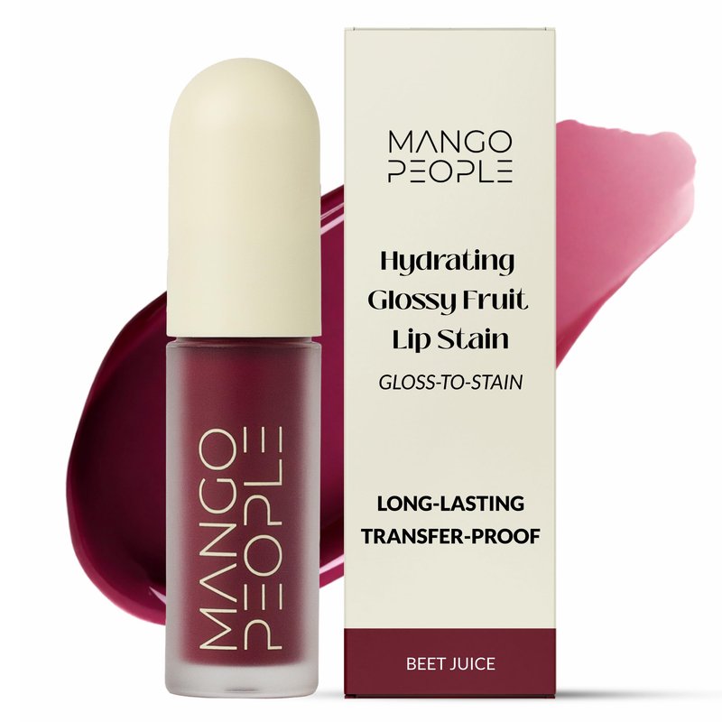 Mango People Hydrating Glossy Fruit Lip Stain, 2-in-1 Gloss to Long Lasting Stain, Tint & Oil Stain, Lightweight Lip Makeup with High-Shine Finish for Soft, Smooth and Nourished Lips, Beet Juice