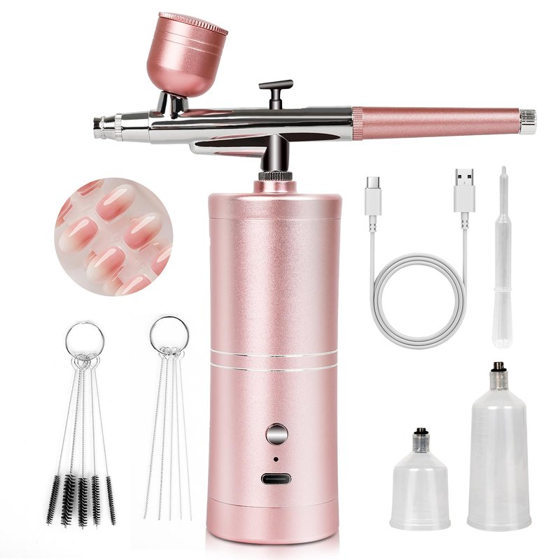SAVILAND Pro Airbrush Set: 25 PSI Upgrad Rechargeable Nail Airbrush with 0.3mm Nozzle & Dual Modes - Salon-Grade Tool for French, Ombre Nail Art & Makeup