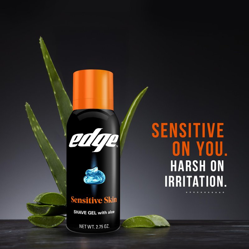 Edge Shaving Gel for Men,Sensitive Skin with Aloe,- Shave Gel For Men That Moisturizes,Protects and Soothes To Help Reduce Skin Irritation,(Pack of 24)