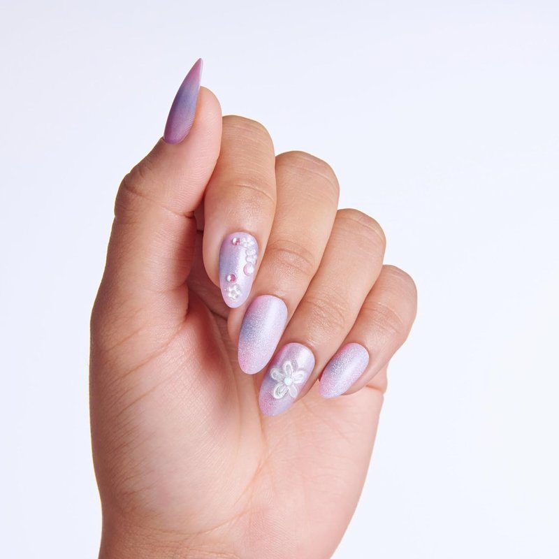 Kiss Impress No Glue Mani Press On Nails - 'Pick Me First' Pink Oval Design | Medium Size, 30 Nails Included