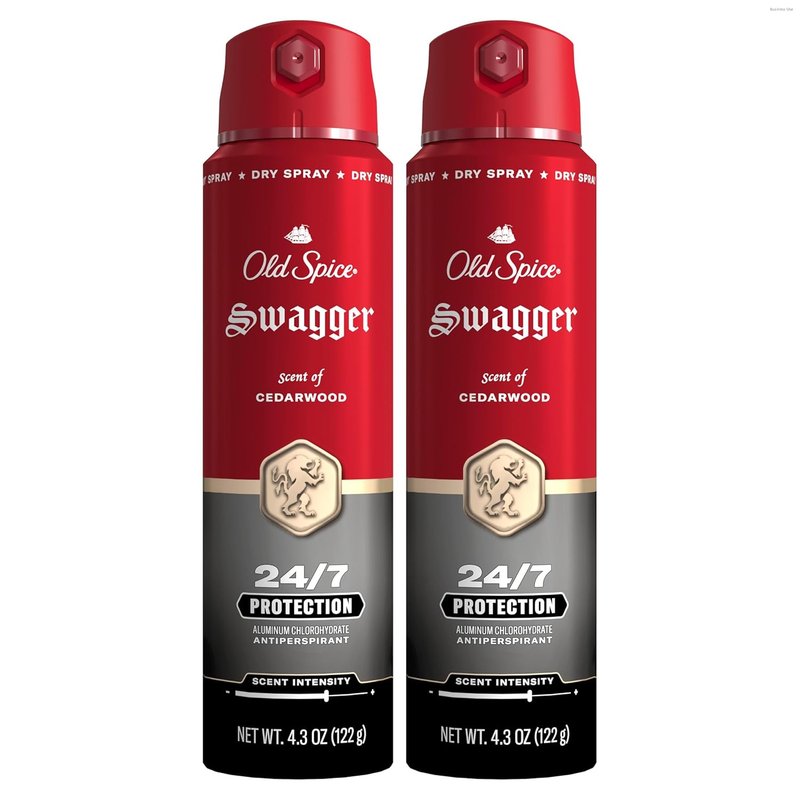 Old Spice Antiperspirant Deodorant Spray for Men - 24/7 Sweat & Odor Protection | Fresh Cedarwood Scent, 4.3 oz (Pack of 2)