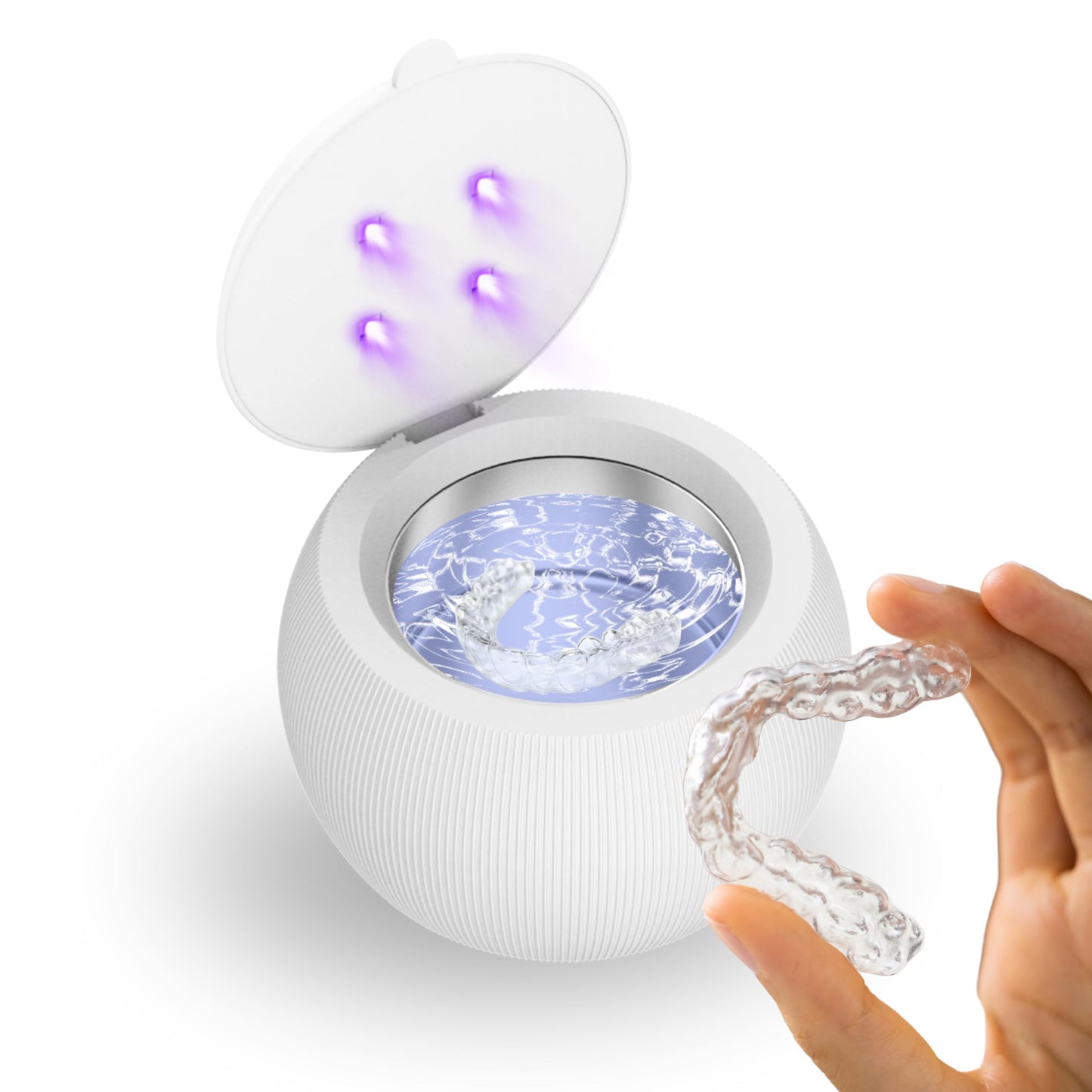 Hello Bright - Ultrasonic Retainer Cleaner, UV Cleaner for Invisalign, Night Guard, Mouth Guard, Jewelry - Retainer Cleaning Machine