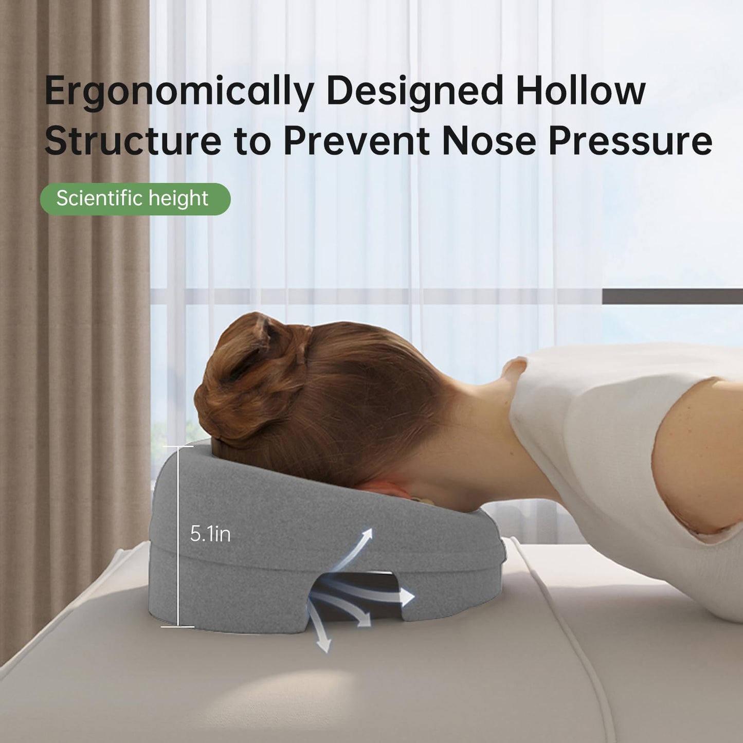 UTJZIB Face Down Pillow for Massage - Massage Headrest for Bed, Face Down Pillow for Sleeping, Post-Eye Surgery Recovery, and Beach Tanning, Massage Tools.