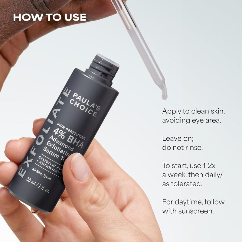 Paula's Choice SKIN PERFECTING 4% BHA Exfoliating Serum - Anti-Aging Facial Toner for Smooth Skin & Pore Minimization, Fragrance-Free