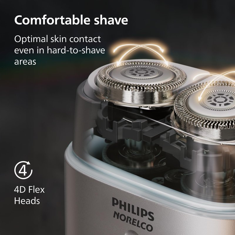 Philips Norelco Shaver 600 Series - Compact Electric Shaver, Lift & Cut System, SteelPrecision Blades, 4D Flex Heads, Wet & Dry Shave, Travel Case, Model S693/94