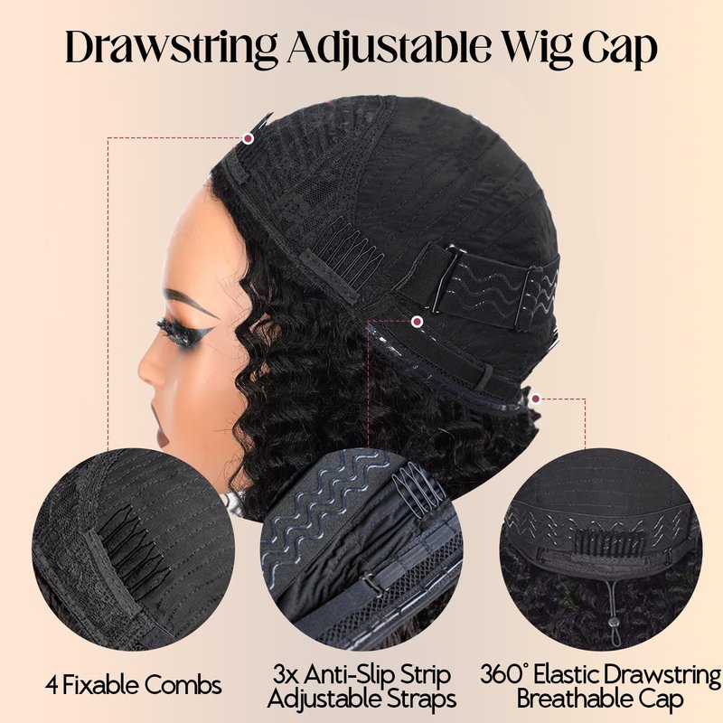 250% Density Burmese Curly Half Wig,100% Human Hair,[2-Year Life,175g],Glueless 3 In 1 Seamless Flip Over Half Wigs Human Hair for Black Women No Glue No Lace Wig with Spiral Ends 16 Inch