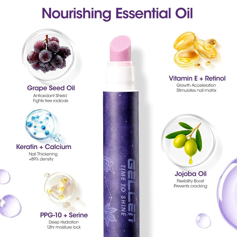 Gellen 4-in-1 Cuticle Pusher Pen - Micro-Dosing Oil & Remover for Healthy, Nourished Nails