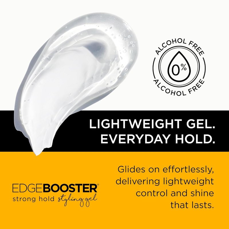 EDGE BOOSTER® Strong Hold Styling Gel - Alcohol-Free Hair Gel with Camellia Sinensis Oil for Curly & Wavy Styles | 16.9oz