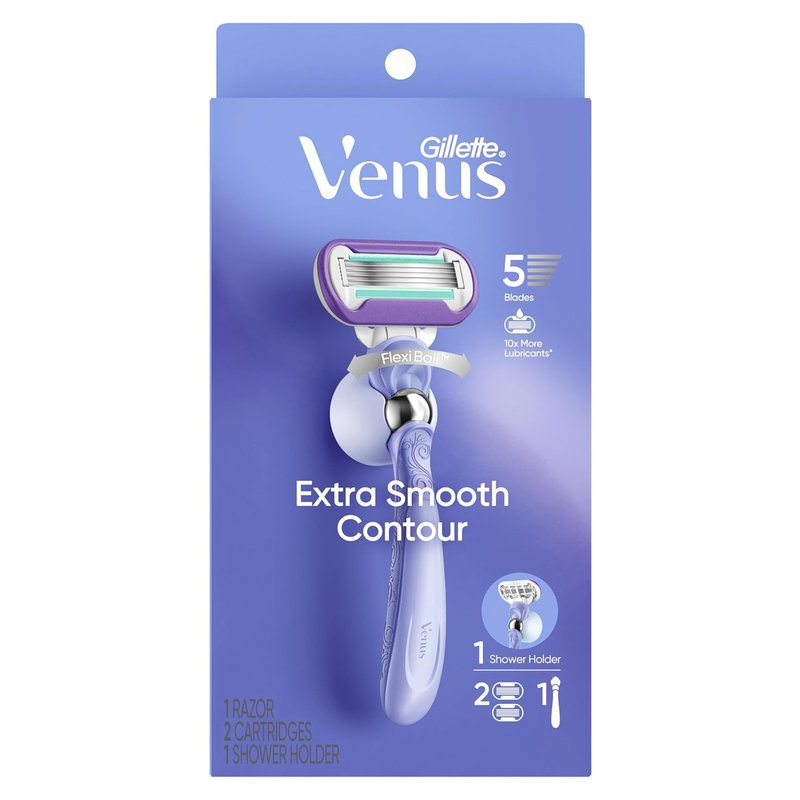 Gillette Venus Women's Razor Handle with 2 Blade Refills - Smooth Swirl Design