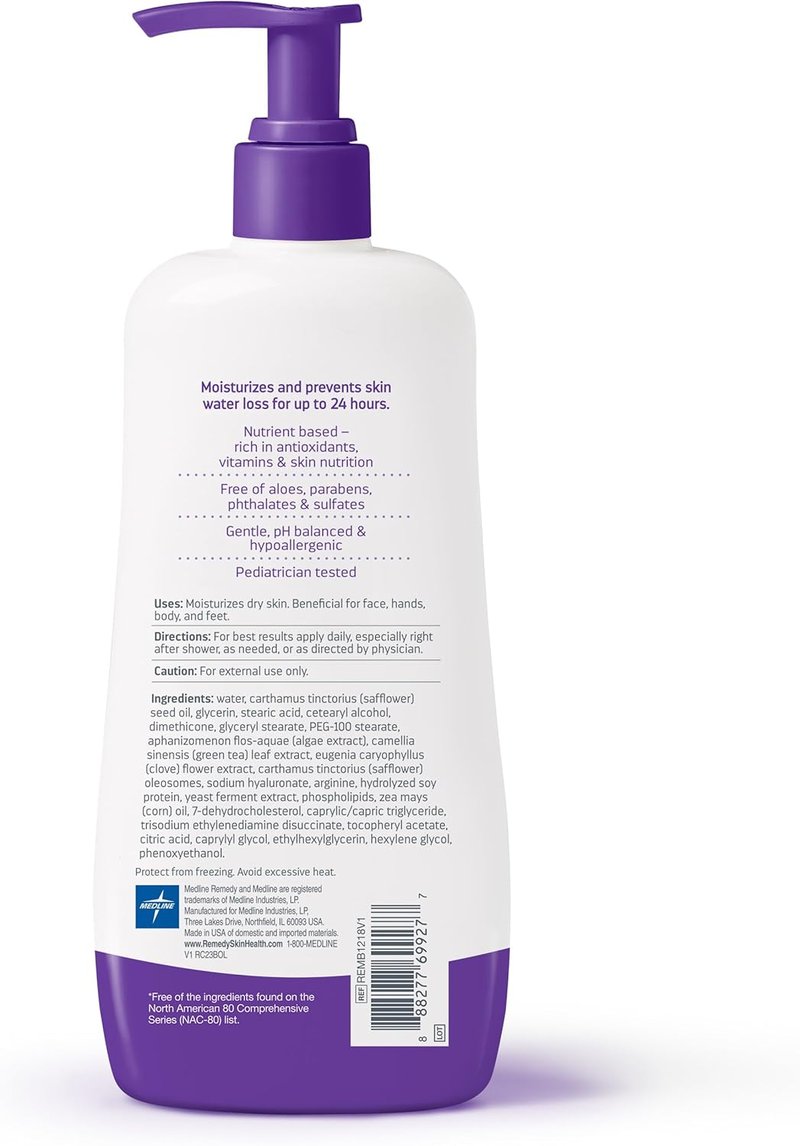 Medline Remedy Clinical Skin Cream - Fragrance-Free Moisturizer for Dry Skin | 12 fl oz, Hypoallergenic Lotion