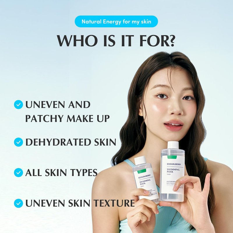 Korean Swimming Pool Toner - Daily Exfoliating & Hydrating with Natural Enzyme Protease & Hyaluronic Acid | 10.14 Fl Oz (300ml)