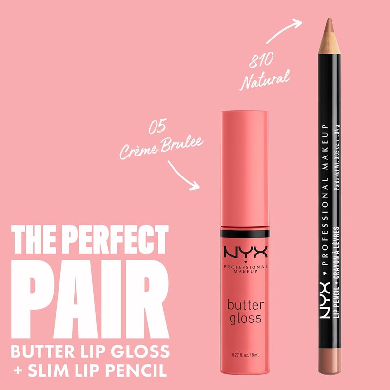 NYX Butter Gloss - Non-Sticky Lip Gloss for Smooth, Hydrated Lips | Creme Brulee Shade