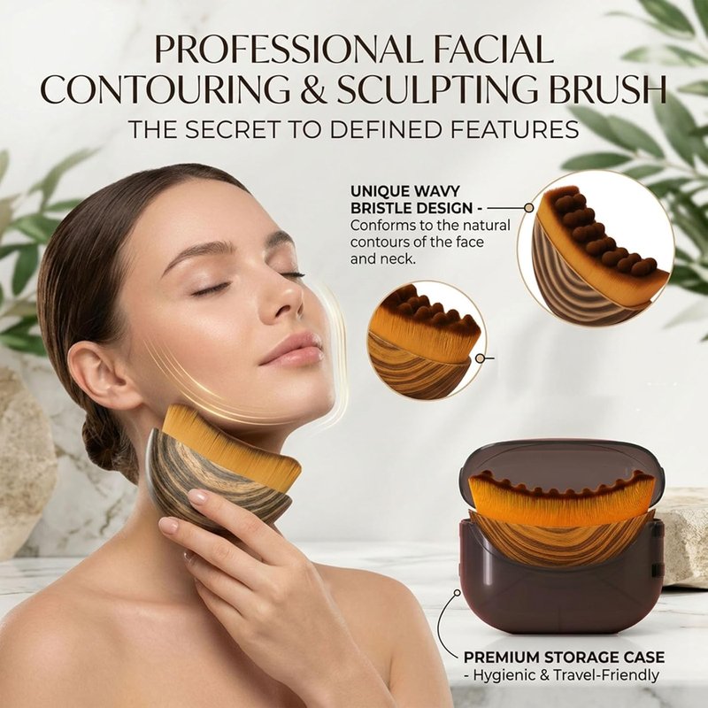 Lift & Glow Lymphatic Brush - Ergonomic Facial Cleansing Tool with Soft Bristles for Sculpting