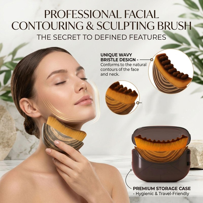 Lift & Glow Lymphatic Brush,Lymphatic Face Brush,Natural Makeup with Durable Soft Bristles, Ergonomic Facial Cleansing Brush for Sculpting 2pcs
