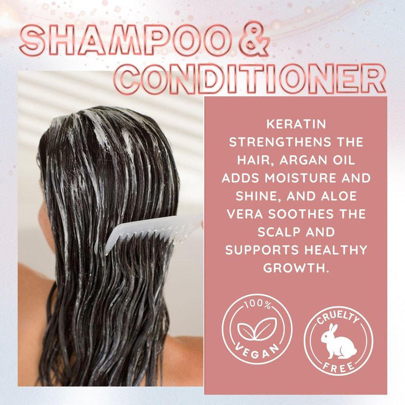 GLOW UP by Nurse Harvey's - Argan Oil Shampoo & Conditioner Set with Keratin & Aloe Vera, 14 fl oz Each – Repairs, Hydrates, Restores Shine – Sulfate Free, Paraben Free, Vegan & Cruelty Free