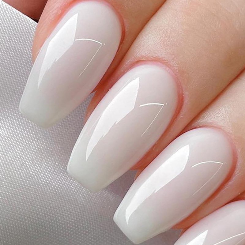 Born Pretty Milky White Gel Nail Polish Jelly White Sheer Translucent Neutral Gel Polish Soak Off Nail Art Gel 15ml, 0.54 Fl Oz