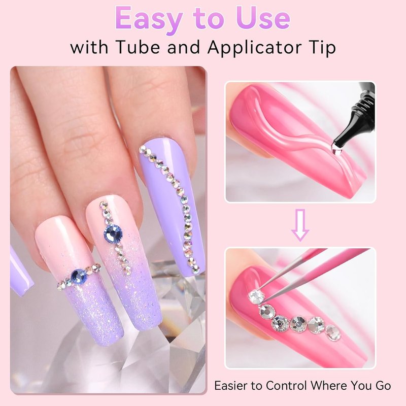 Rhinestone Nail Glue - Super Strong Gel for Nail Charms & 3D Art | 30ML UV Cured Bling Adhesive