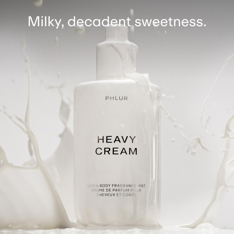 PHLUR Heavy Cream Body Mist, 8 Fl Oz – Hair and Body Perfume for Women, Gourmand Vanilla Body Spray with Marshmallow, Coconut Cream & Citrus Fragrance