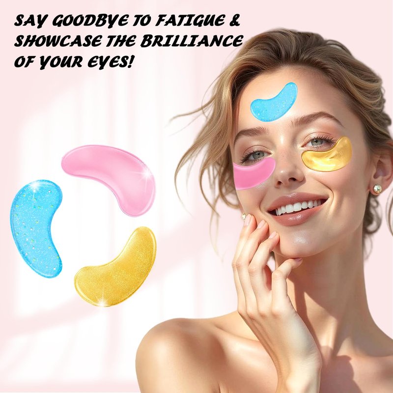 Onespring Eye Masks (8 Pairs) - 24K Gold, Caffeine and Retinol Under Eye Patches, Gel Pads for Wrinkles, Puffiness & Dark Circles, Bachelorette Party Favors, Self Care, Birthday Gifts for Women