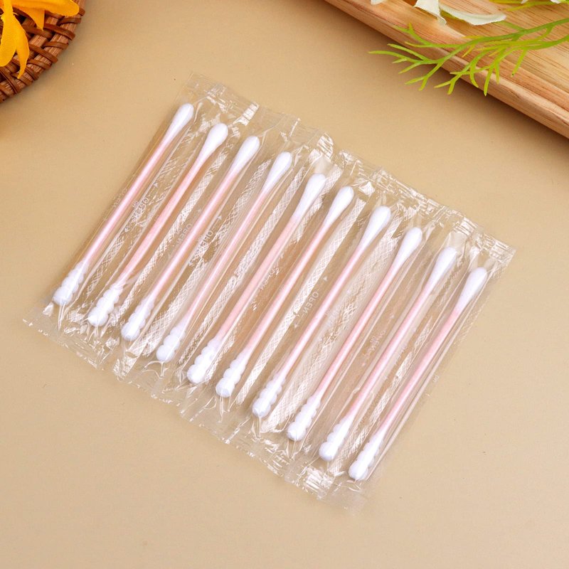 200 Pack Cotton Swabs, Individually Wrapped Cotton Swab, Individually Wrapped Double Tipped Paper Sticks for Ear, Make-up(Spiral-Round End)