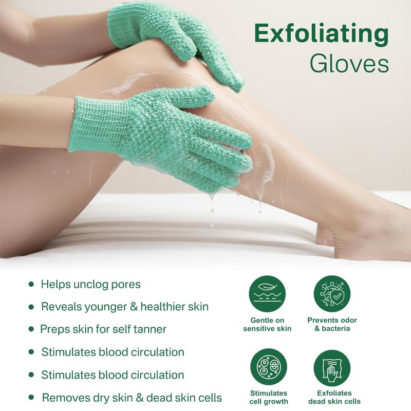Yiclick Heavy Exfoliating Gloves, Exfoliating Body Scrubber for Bath Shower Exfoliation, Body Scrub Exfoliator for Dead Skin Remover, Exfoliate Sponge Loofah Washcloth Mitt Men Women