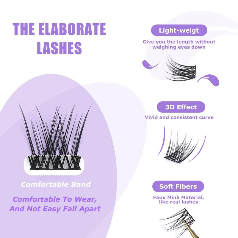 GAQQI Lash Clusters, Eyelash Clusters 120PCS C Curve Individual Lashes, Wispy Cluster Eyelash Extension 10-16mm Mixed Length, Natural Looking Cluster Lashes （GQ03,C,10-16mm)