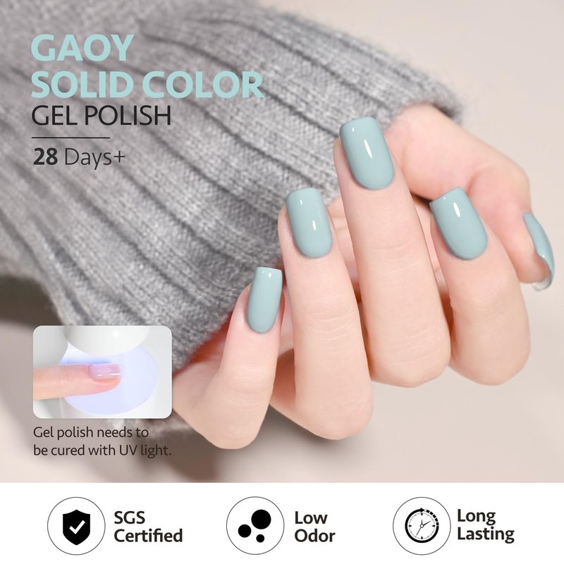 GAOY Blue Gel Nail Polish - 16ml Soak Off Formula for DIY Manicure | UV Light Cure, 2001 Cadet Blue