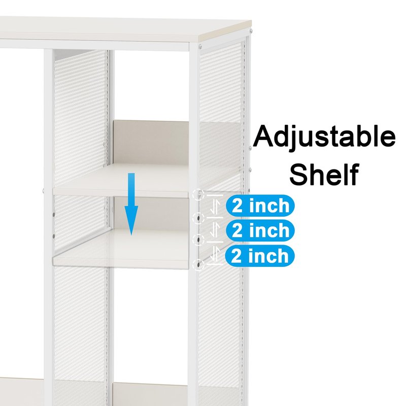 KirKical 3-Tier Coffee Bar Cabinet with Mini Fridge Space, Simple Style Microwave Stand Bakers Rack, Utility Compact Refrigerator Storage Organizer for Home Kitchen Dorm, White