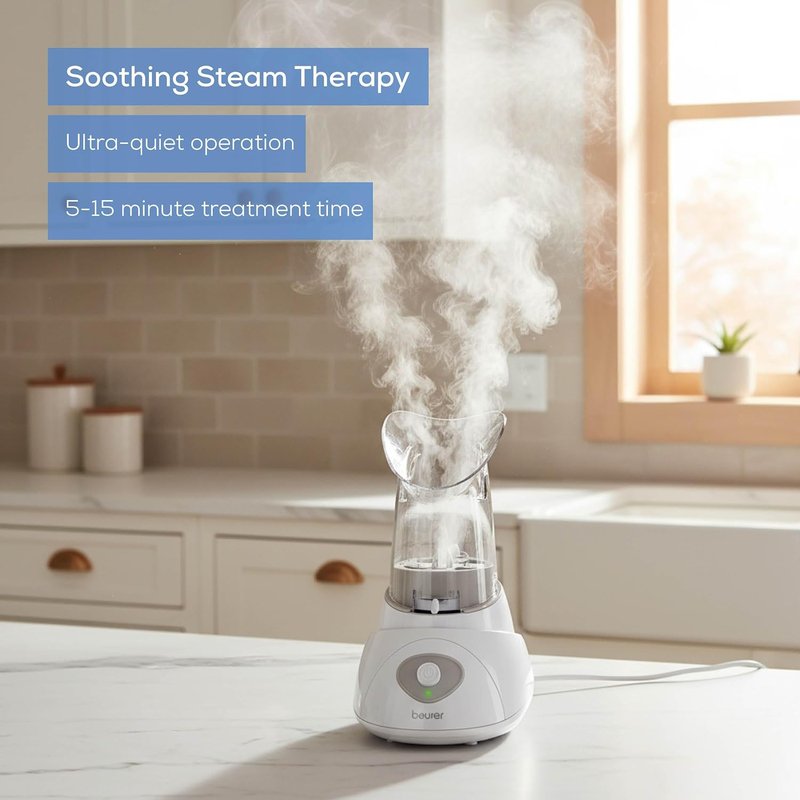 Beurer SI30 Steam Inhaler - Drug-Free Relief for Sinus Congestion & Allergies | Ultra-Quiet, Quick Setup