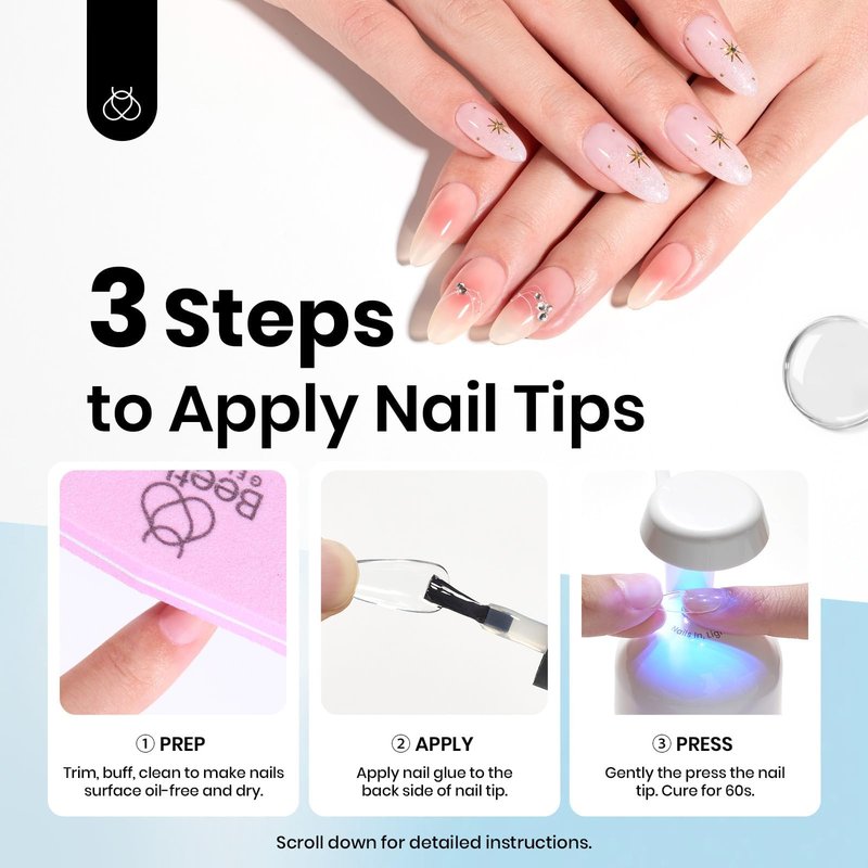 Beetles 15ml Gel Nail Glue 9 in 1 for Acrylic Nails Tips and Clear Press on Nails, Long Lasting Extension Glue, Base Coat, Blooming Art Gel, U V Light Cured