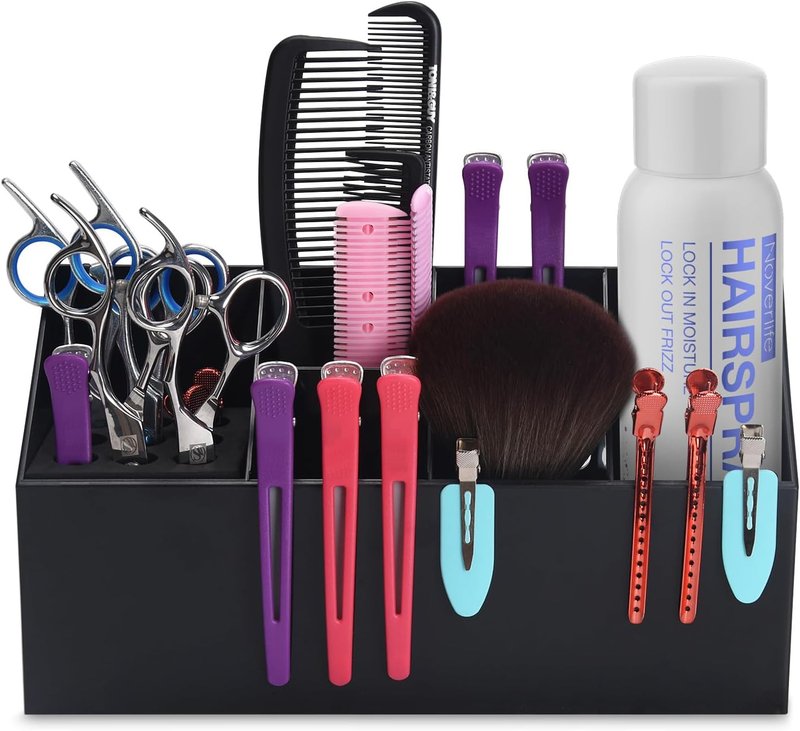 Noverlife Hair Scissors Storage Box - Professional Shear Holder for Salon Tools | Black