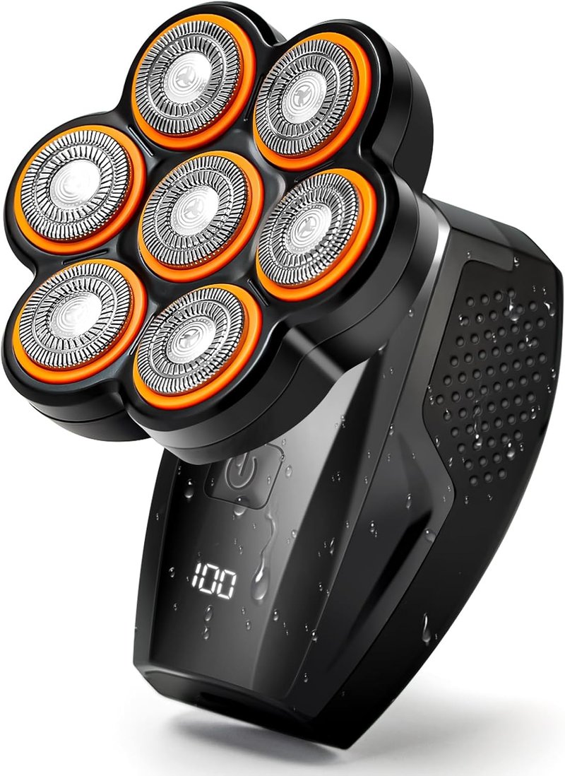 Head Shavers for Bald Men | Rechargeable Electric Razor - 120min Runtime, Waterproof Wet/Dry Grooming Kit